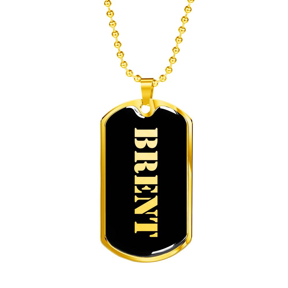 Brent v2 - 18k Gold Finished Luxury Dog Tag Necklace