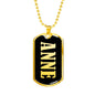 Anne v02 - 18k Gold Finished Luxury Dog Tag Necklace