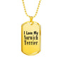 Love My Norwich Terrier - 18k Gold Finished Luxury Dog Tag Necklace