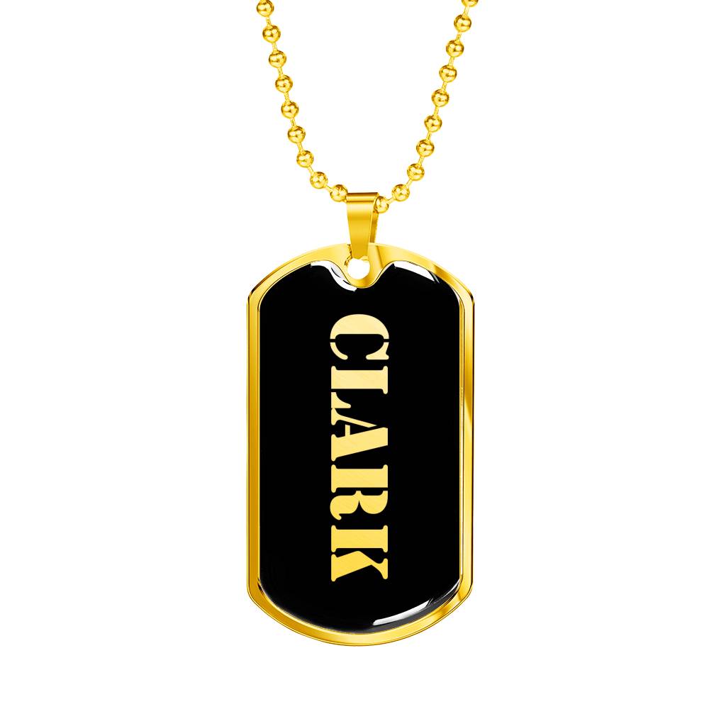 Clark v2 - 18k Gold Finished Luxury Dog Tag Necklace