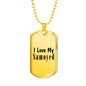 Love My Samoyed - 18k Gold Finished Luxury Dog Tag Necklace