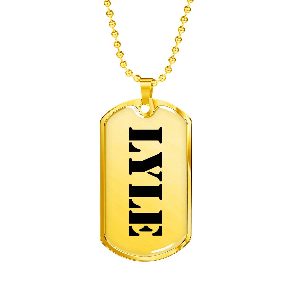 Lyle - 18k Gold Finished Luxury Dog Tag Necklace