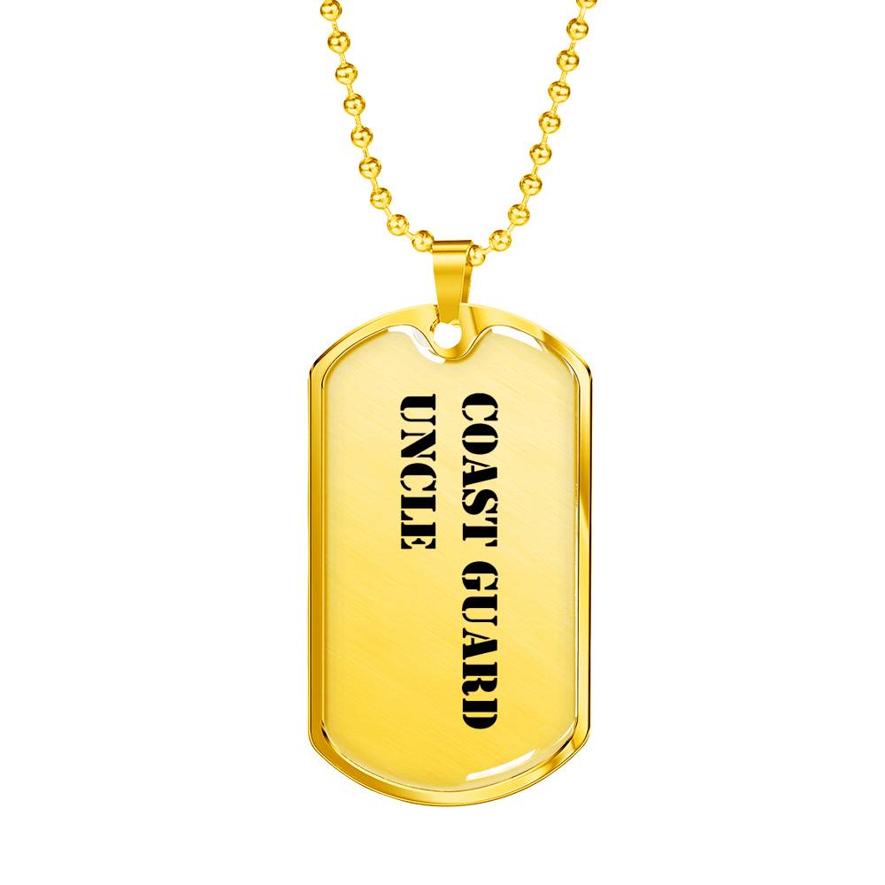 Coast Guard Uncle - 18k Gold Finished Luxury Dog Tag Necklace