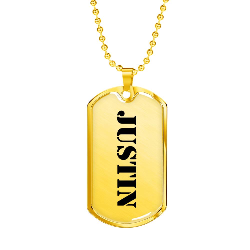 Justin - 18k Gold Finished Luxury Dog Tag Necklace