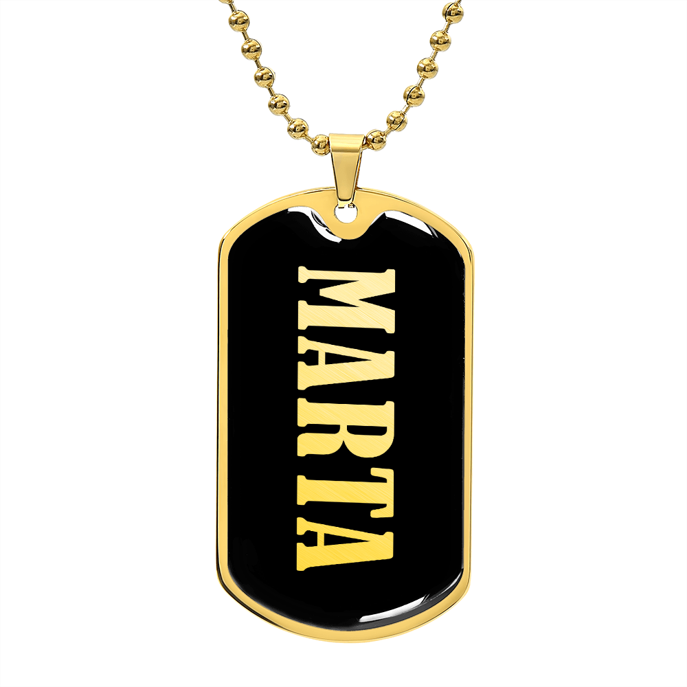Marta v02 - 18k Gold Finished Luxury Dog Tag Necklace