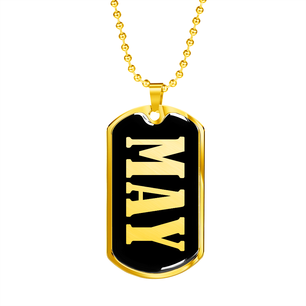 May v02 - 18k Gold Finished Luxury Dog Tag Necklace