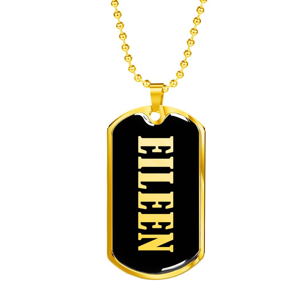 Eileen v02 - 18k Gold Finished Luxury Dog Tag Necklace