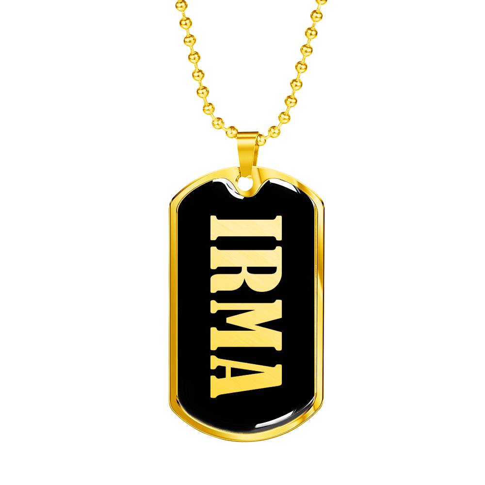 Irma v02 - 18k Gold Finished Luxury Dog Tag Necklace