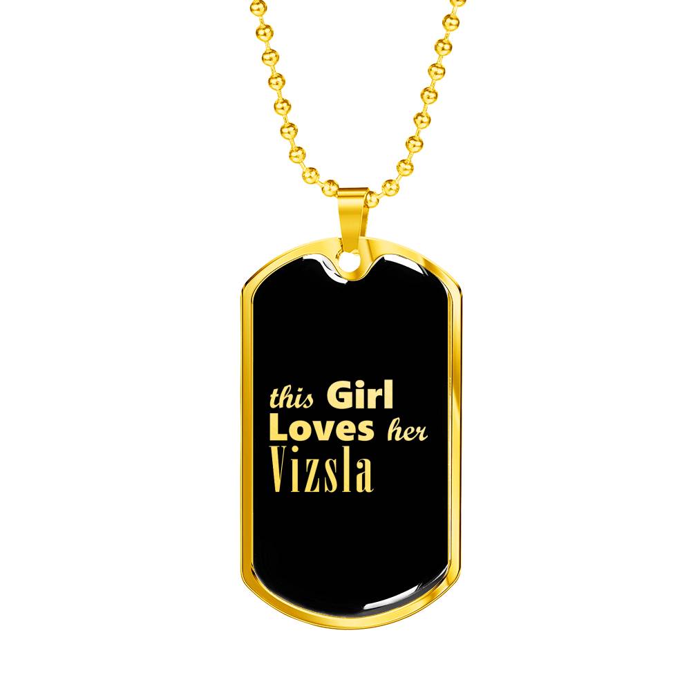 Vizsla v2 - 18k Gold Finished Luxury Dog Tag Necklace