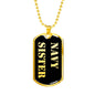 Navy Sister v2 - 18k Gold Finished Luxury Dog Tag Necklace