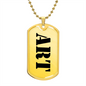 Art - 18k Gold Finished Luxury Dog Tag Necklace