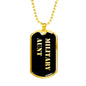 Military Aunt v2 - 18k Gold Finished Luxury Dog Tag Necklace