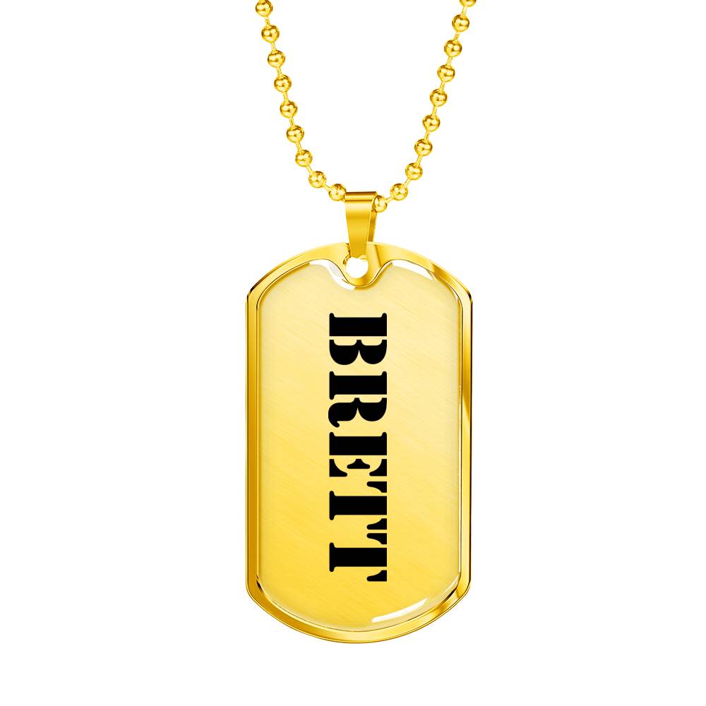 Brett - 18k Gold Finished Luxury Dog Tag Necklace
