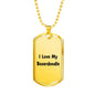 Love My Boxerdoodle v4 - 18k Gold Finished Luxury Dog Tag Necklace