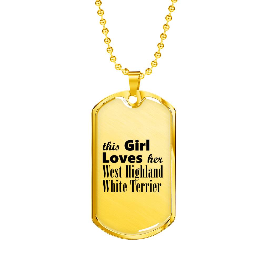 West Highland White Terrier - 18k Gold Finished Luxury Dog Tag Necklace