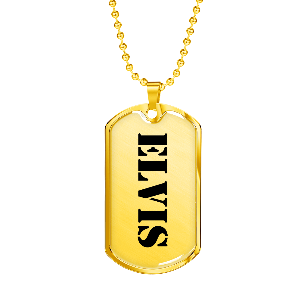 Elvis - 18k Gold Finished Luxury Dog Tag Necklace