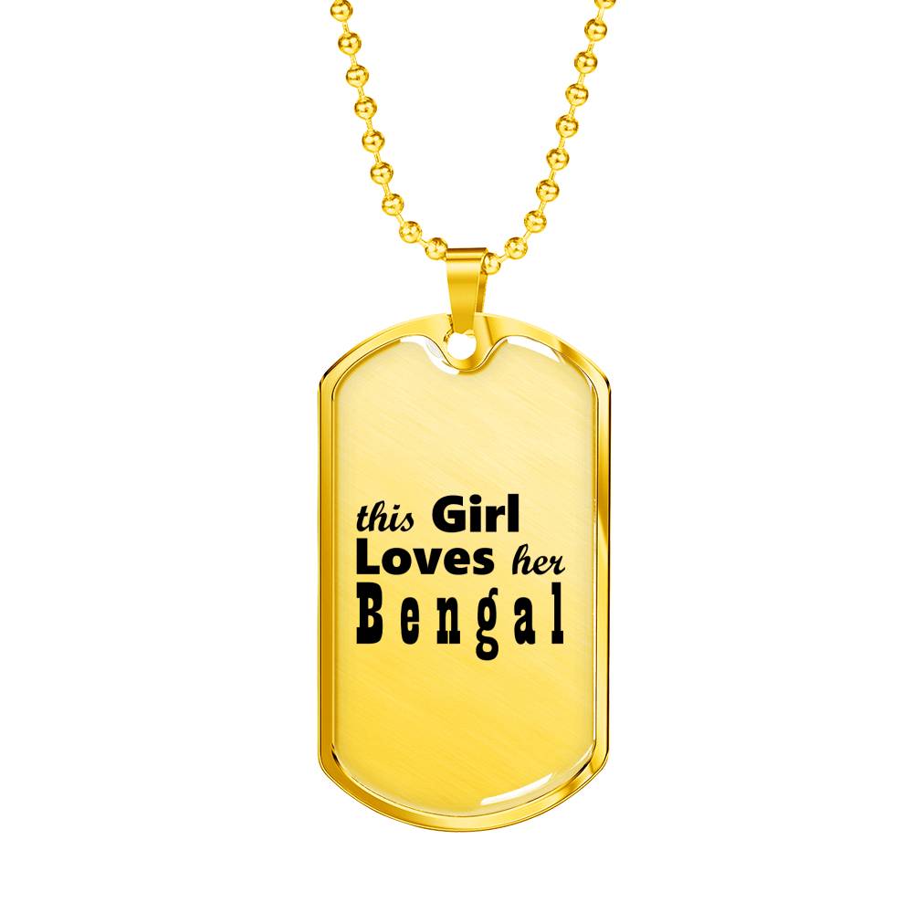 Bengal - 18k Gold Finished Luxury Dog Tag Necklace