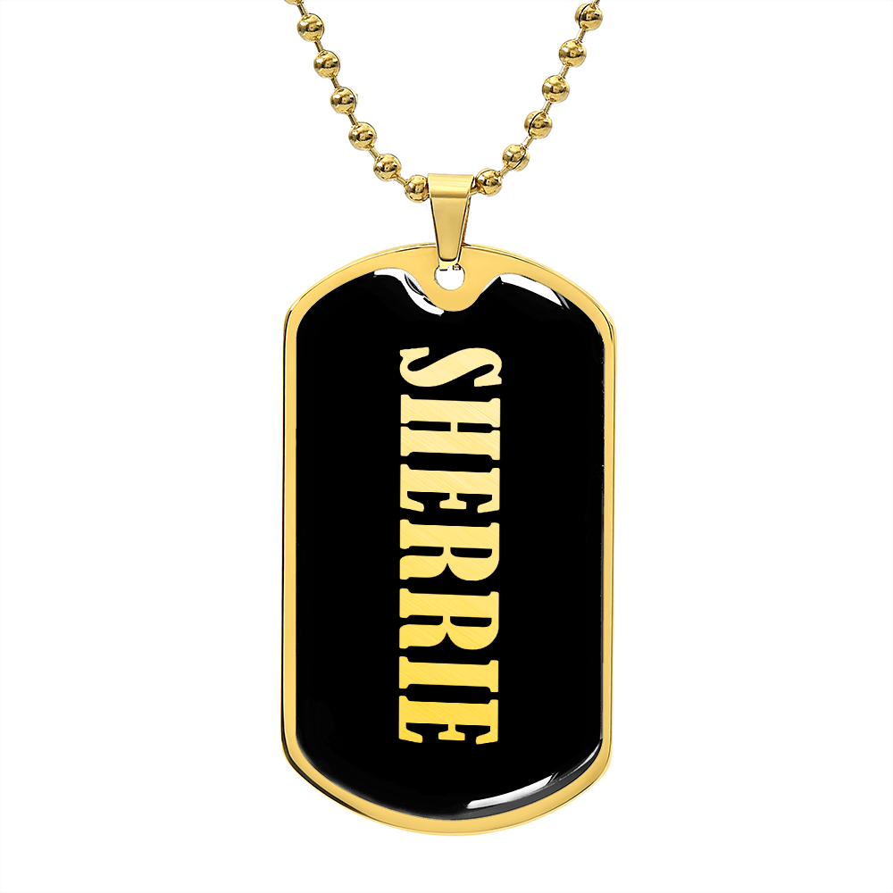 Sherrie v02 - 18k Gold Finished Luxury Dog Tag Necklace