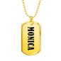 Monica v01 - 18k Gold Finished Luxury Dog Tag Necklace
