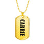Carrie v01 - 18k Gold Finished Luxury Dog Tag Necklace