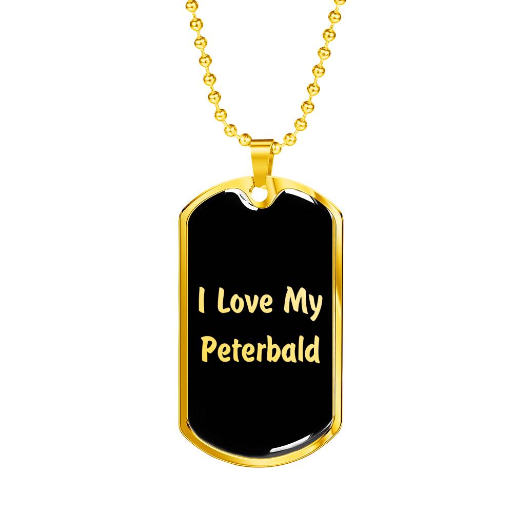 Love My Peterbald v2 - 18k Gold Finished Luxury Dog Tag Necklace