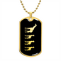 Mama Giraffe With 3 Calves v2 - 18k Gold Finished Luxury Dog Tag Necklace