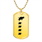 Mama Penguin With 4 Chicks - 18k Gold Finished Luxury Dog Tag Necklace