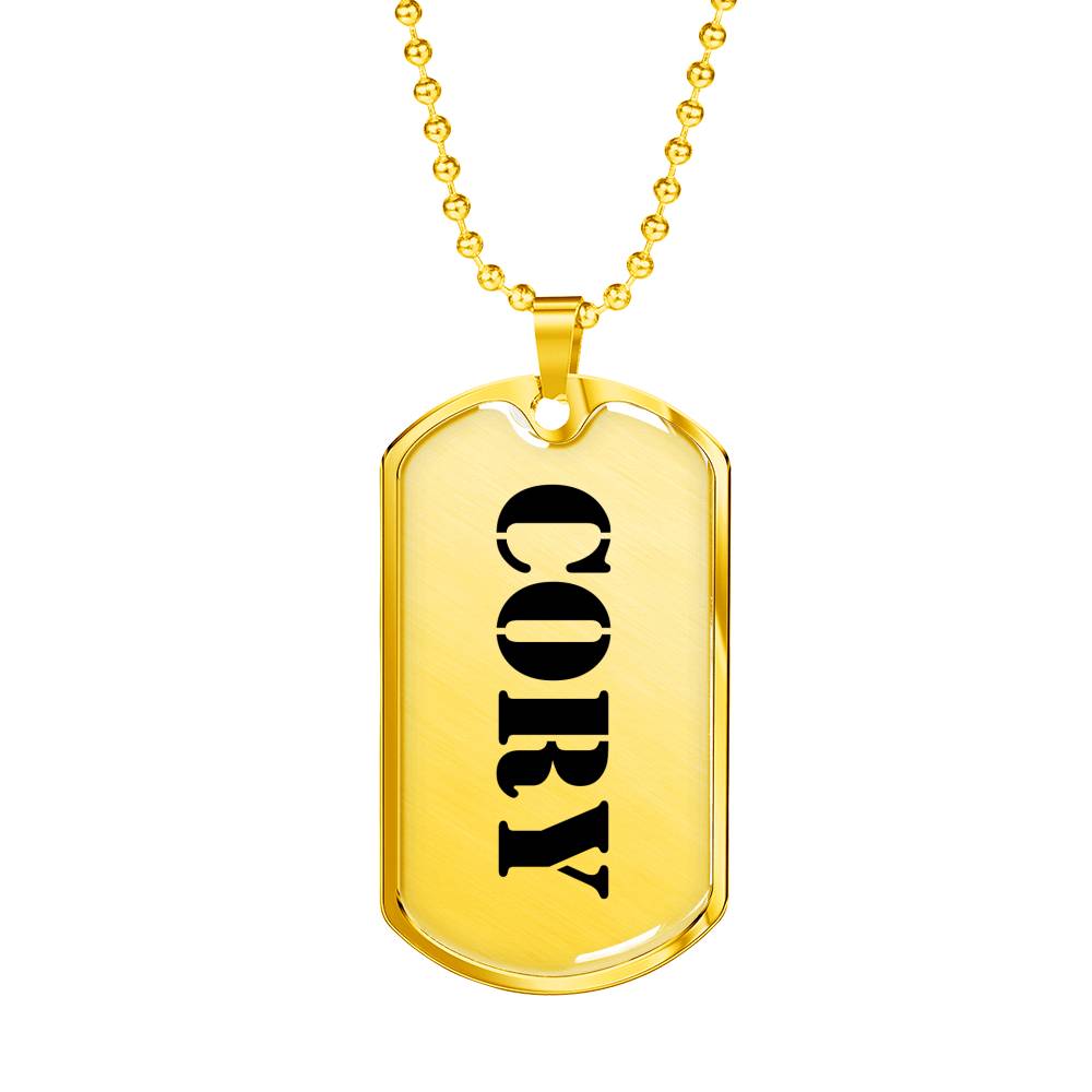 Cory - 18k Gold Finished Luxury Dog Tag Necklace