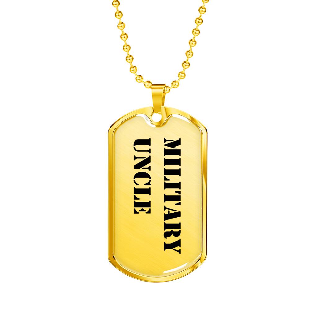 Military Uncle - 18k Gold Finished Luxury Dog Tag Necklace
