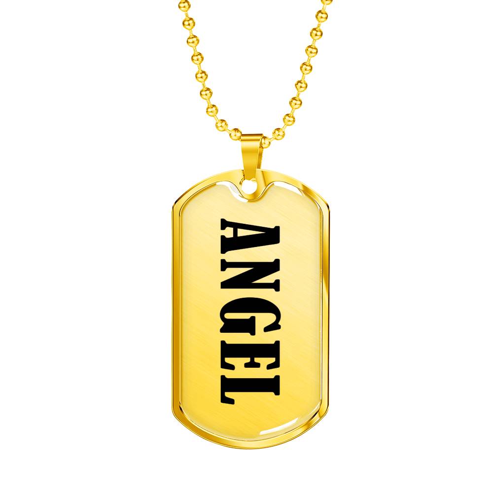 Angel v01 - 18k Gold Finished Luxury Dog Tag Necklace