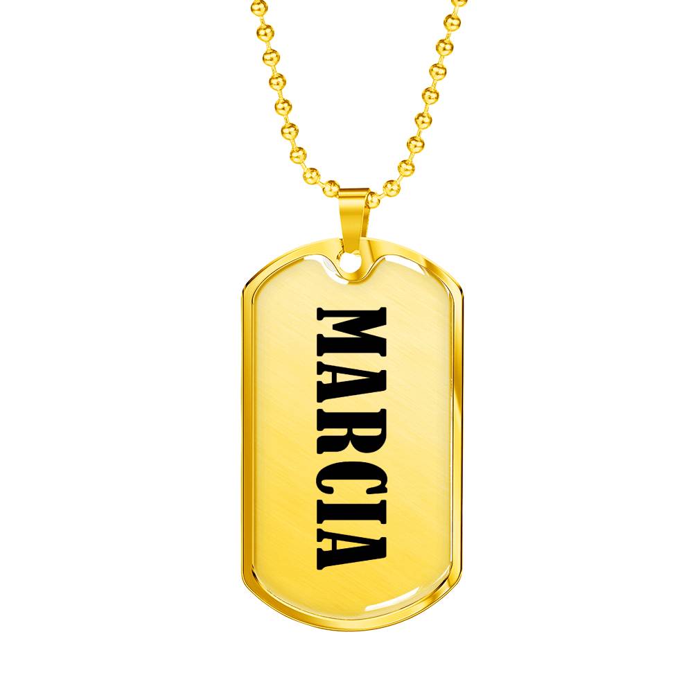 Marcia v01 - 18k Gold Finished Luxury Dog Tag Necklace