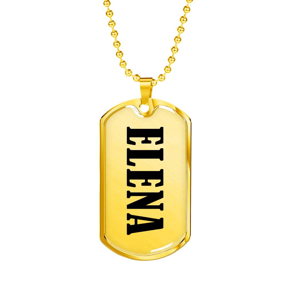 Elena v01 - 18k Gold Finished Luxury Dog Tag Necklace