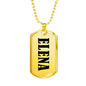 Elena v01 - 18k Gold Finished Luxury Dog Tag Necklace
