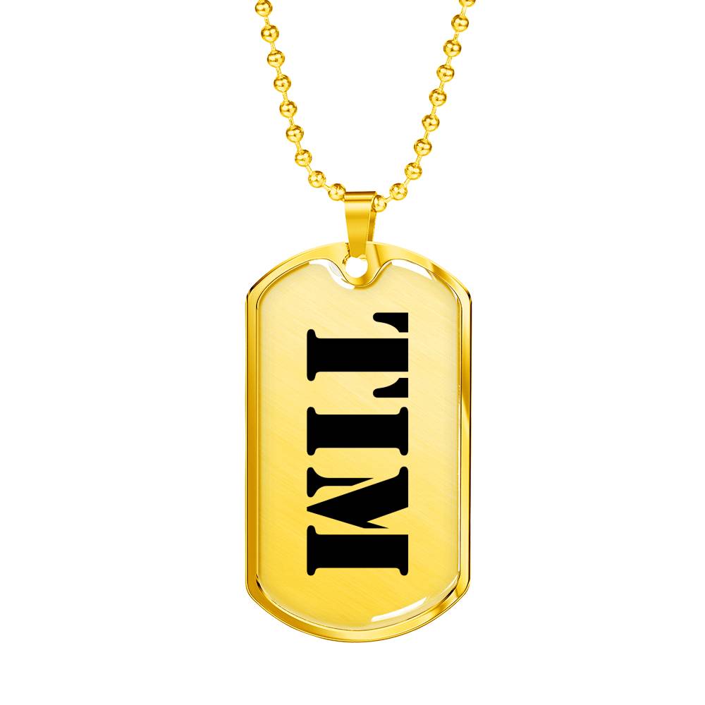 Tim - 18k Gold Finished Luxury Dog Tag Necklace