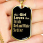 Irish Red and White Setter v2 - 18k Gold Finished Luxury Dog Tag Necklace
