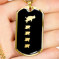 Mama Penguin With 4 Chicks v2 - 18k Gold Finished Luxury Dog Tag Necklace
