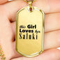 Saluki - 18k Gold Finished Luxury Dog Tag Necklace