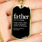 Father (noun) - 18k Gold Finished Luxury Dog Tag Necklace