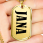 Jana v01 - 18k Gold Finished Luxury Dog Tag Necklace