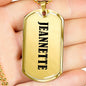 Jeannette v01 - 18k Gold Finished Luxury Dog Tag Necklace