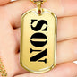 Son - 18k Gold Finished Luxury Dog Tag Necklace