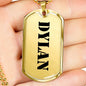 Dylan - 18k Gold Finished Luxury Dog Tag Necklace