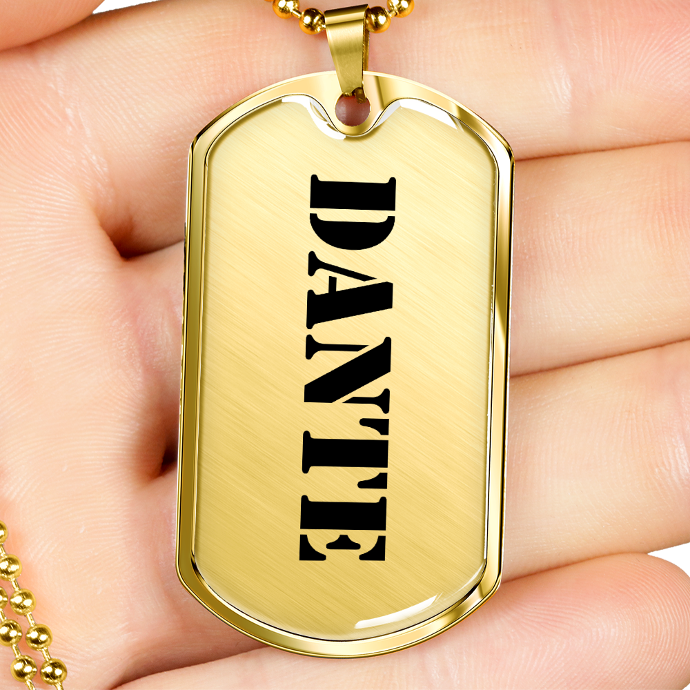 Dante - 18k Gold Finished Luxury Dog Tag Necklace