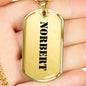 Norbert - 18k Gold Finished Luxury Dog Tag Necklace