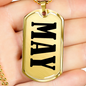 May v01 - 18k Gold Finished Luxury Dog Tag Necklace