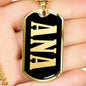 Ana v02 - 18k Gold Finished Luxury Dog Tag Necklace