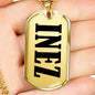 Inez v01 - 18k Gold Finished Luxury Dog Tag Necklace