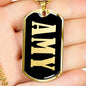 Amy v02 - 18k Gold Finished Luxury Dog Tag Necklace