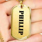 Phillip - 18k Gold Finished Luxury Dog Tag Necklace
