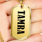 Tamra v01 - 18k Gold Finished Luxury Dog Tag Necklace